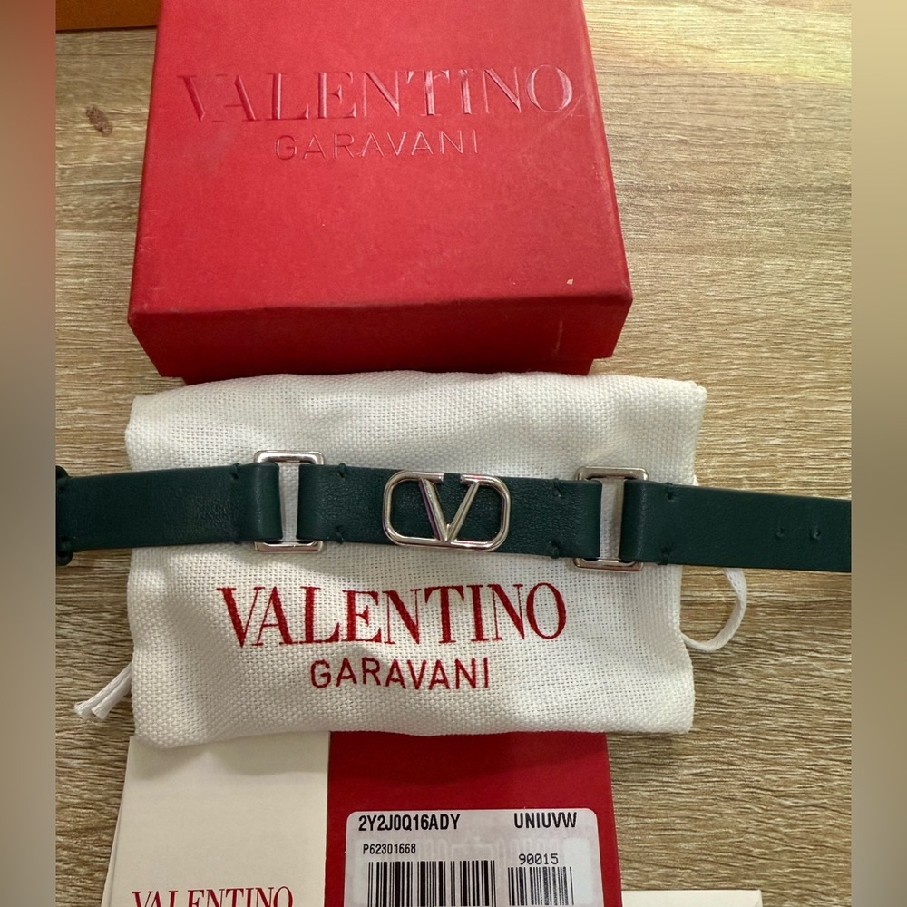 Authentic VALENTINO GARAGANI VLOGO Type Leather Strap Bracelet